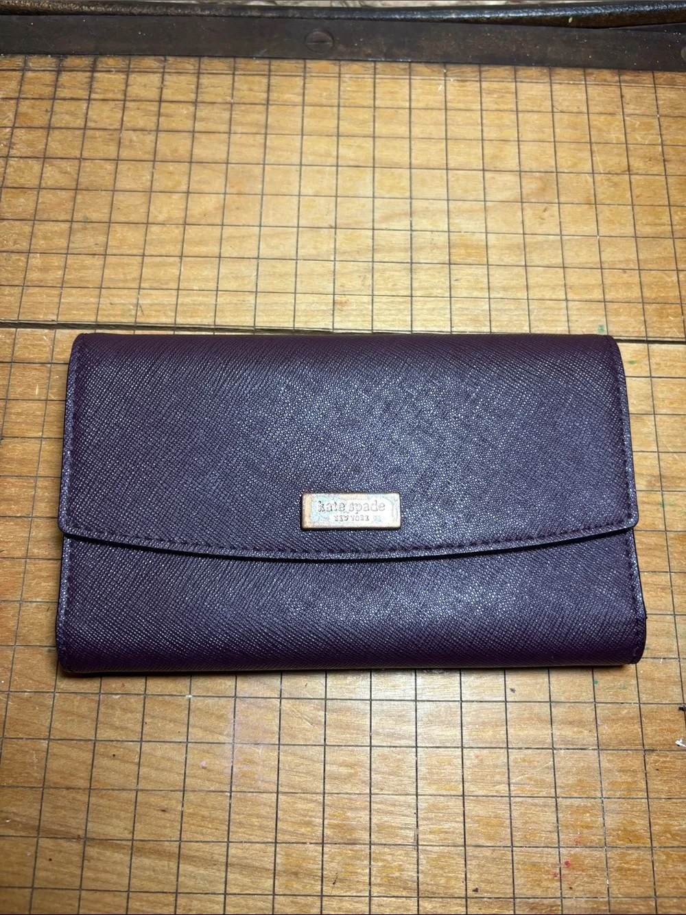3 Kate Spade Leather Wallets Cream/Beige, Pink and Eggplant Purple
